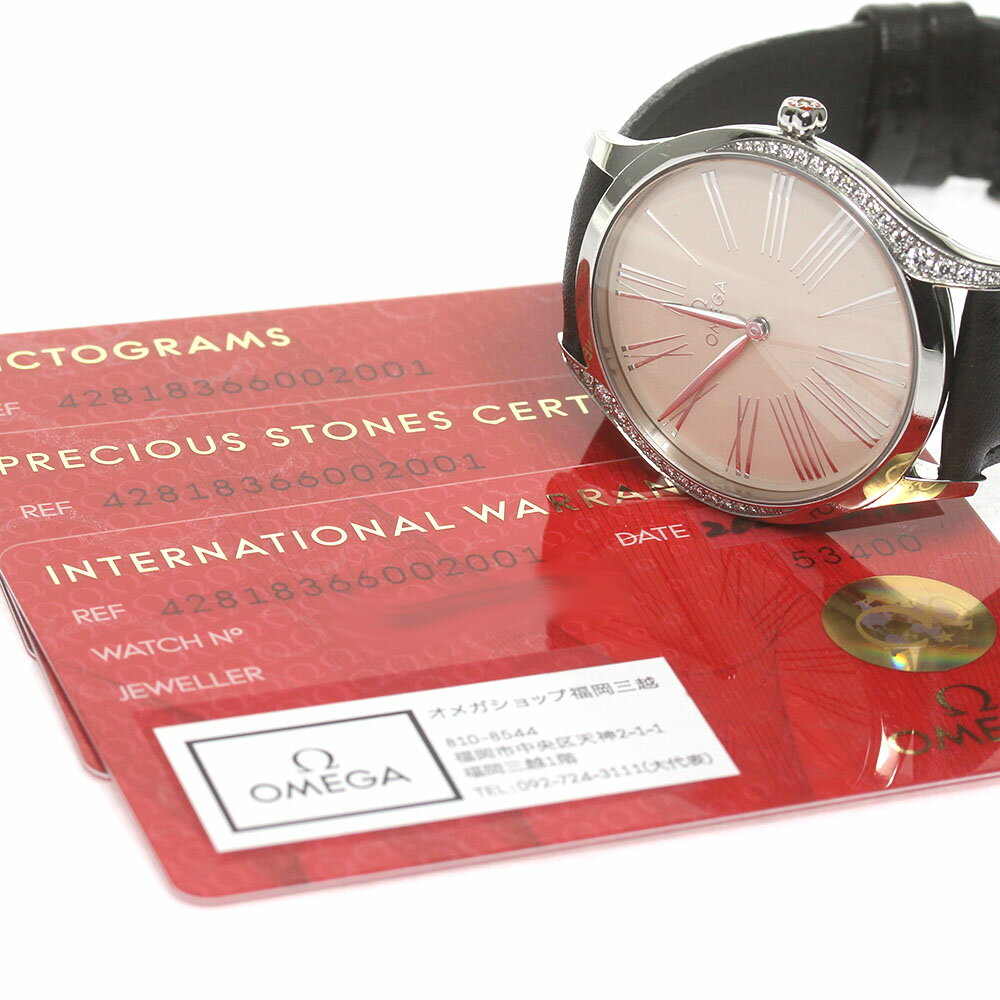 オメガ OMEGA 428.18.36.60.02.001 デビル トレゾア ダイヤベゼル クォーツ メンズ 保証書付き_835690【ev20】【中古】