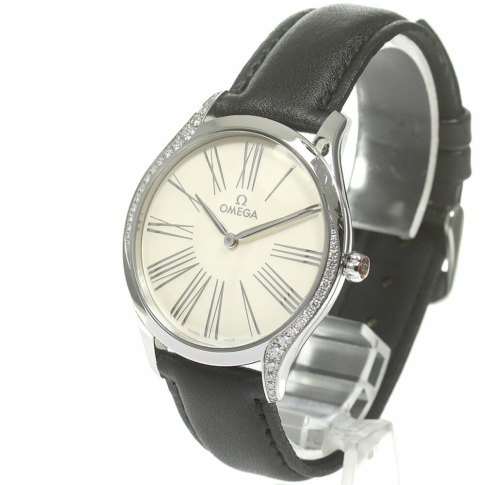 オメガ OMEGA 428.18.36.60.02.001 デビル トレゾア ダイヤベゼル クォーツ メンズ 保証書付き_835690【ev20】【中古】