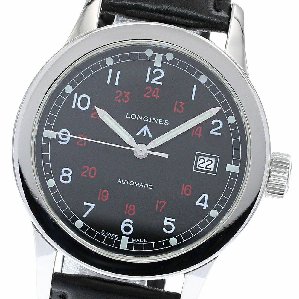 ロンジン LONGINES L2.832.4 ヘリテージ ミリタリー デイト 自動巻き メンズ 美品 _837831【中古】