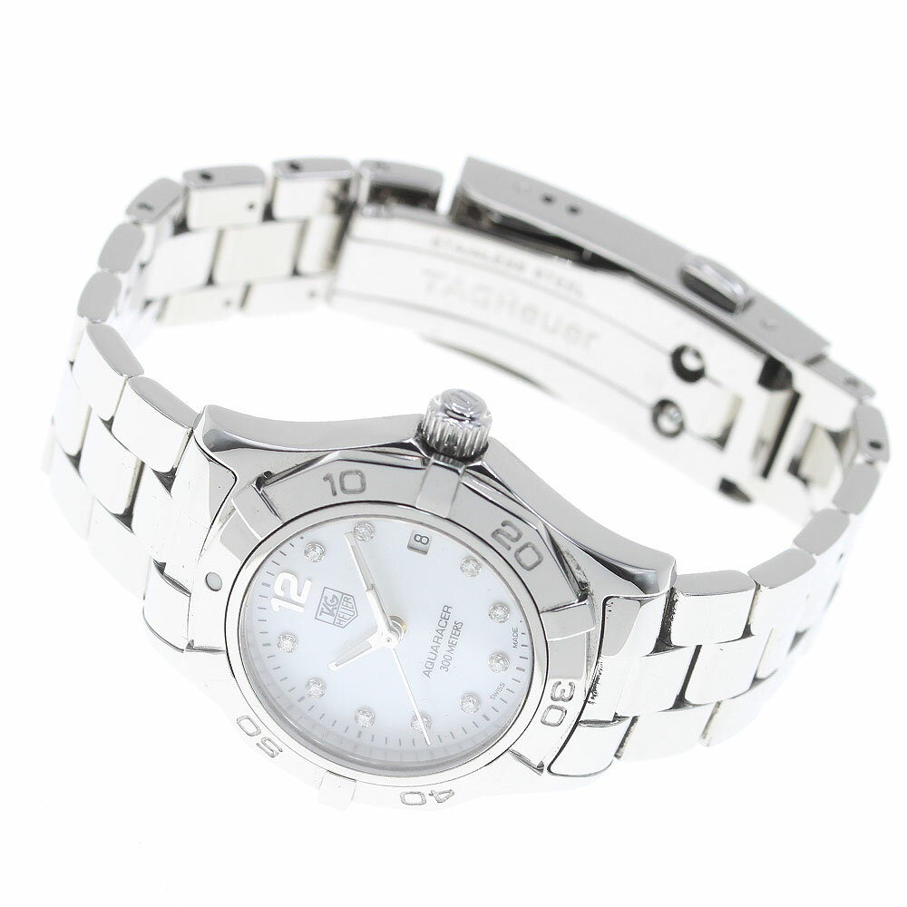 タグホイヤー TAG HEUER WAF1415 アクアレーサー 10Pダイヤ デイト クォーツ レディース 良品 _839409【中古】