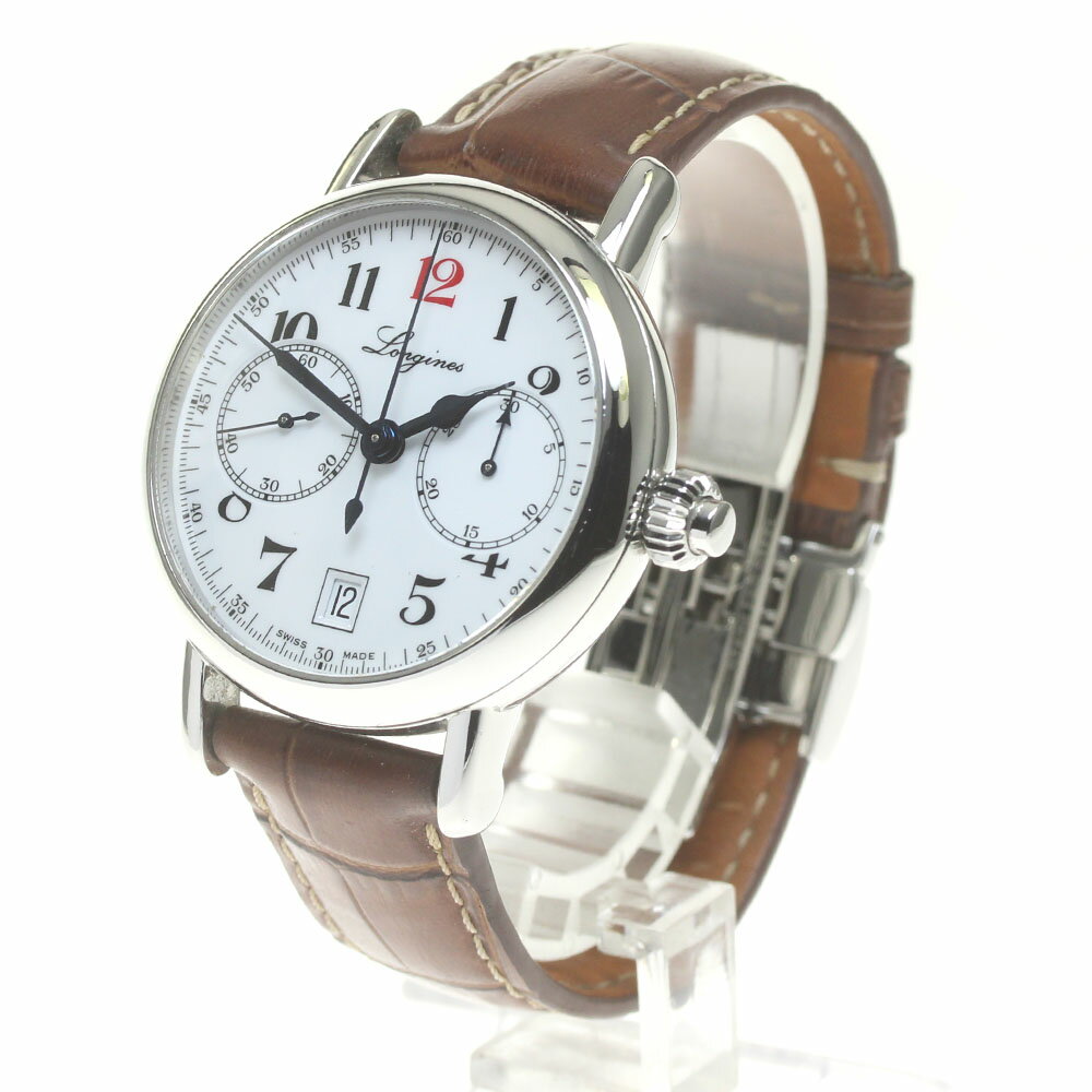 ロンジン LONGINES L2.775.4 ヘリテージ コラムホイール 180周年記念 ワンプッシュクロノ 自動巻き メンズ _834394【中古】