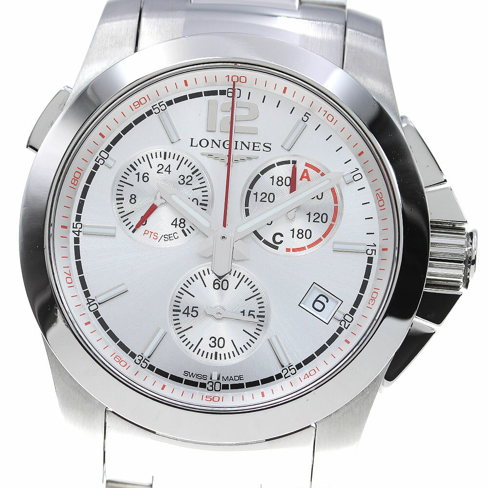 ロンジン LONGINES L3.701.4 コンクエスト ジャンピング クロノグラフ クォーツ メンズ 良品 _838469【中古】