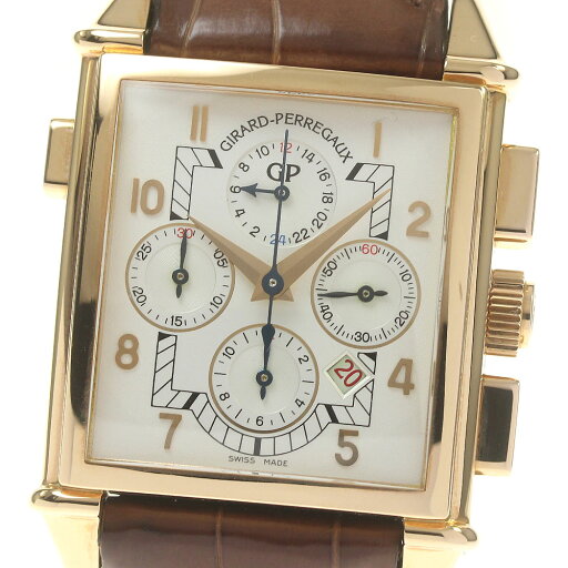 ジラール・ペルゴ GIRARD PERREGAUX 25975.0.52.1051 ヴィンテージ 1945 K18PG クロノグラフ 自動巻き メンズ 箱・保証書付き_829884【中古】 ジラール・ペルゴ GIRARD PERREGAUX 25975.0.52.1051 ヴィンテージ 1945 K18PG クロノグラフ 自動巻き メンズ 箱・保証書付き_829884【中古】