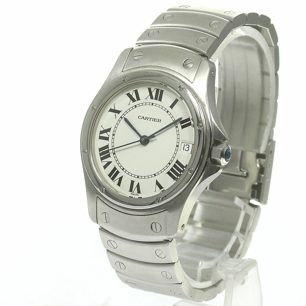 カルティエ CARTIER W20026K1 サントスクーガー LM デイト 自動巻き メンズ 良品 _842366【中古】