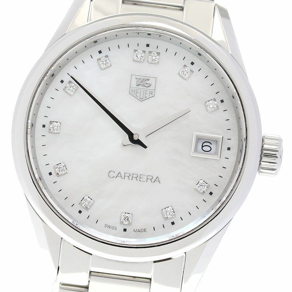タグホイヤー TAG HEUER WAR1314.BA0778 カレラ 12Pダイヤ クォーツ レディース 保証書付き_843513【ev15】【中古】
