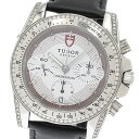 チュードル TUDOR 20310 クラシック 8P ラグ ベゼルダイヤ クロノグラフ 自動巻き ボーイズ 保証書付き_773085【中古】
