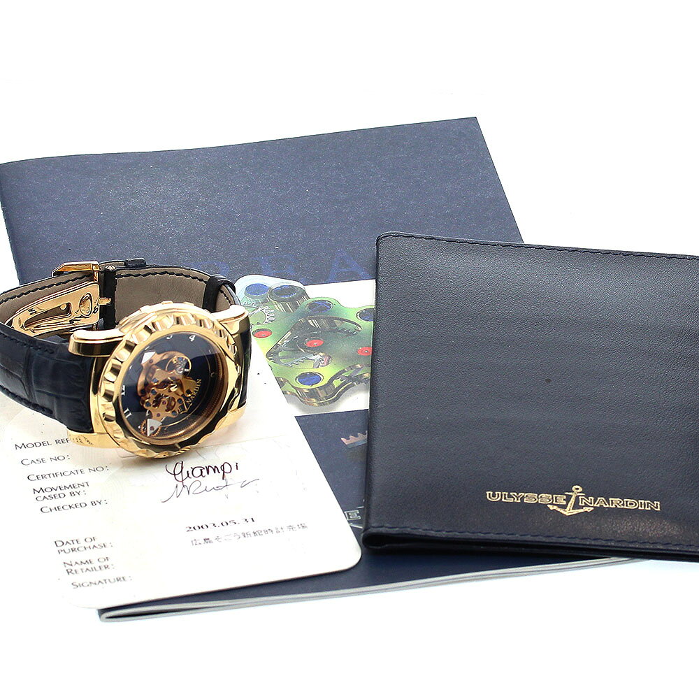 ユリス・ナルダン Ulysse Nardin 016-88 フリーク トゥールビヨン K18PG 手巻き メンズ 保証書付き_819691【中古】
