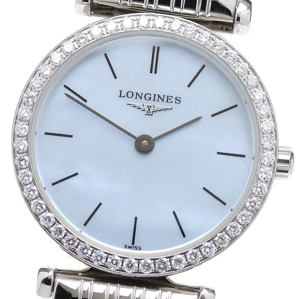 ロンジン LONGINES L4.241.0 グランドクラシック ダイヤベゼル クォーツ レディース 良品 保証書付き_844487【ev20】【中古】