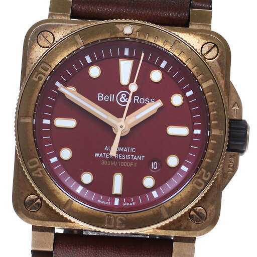 ベル&ロス Bell&Ross BR0392-D-RD-BR/SCA ダイバー バーガンティ ブロンズ デイト 自動巻き メンズ 内箱・保証書付き_842940【中古】 ベル&ロス Bell&Ross BR0392-D-RD-BR/SCA ダイバー バーガンティ ブロンズ デイト 自動巻き メンズ 内箱・保証書付き_842940【中古】