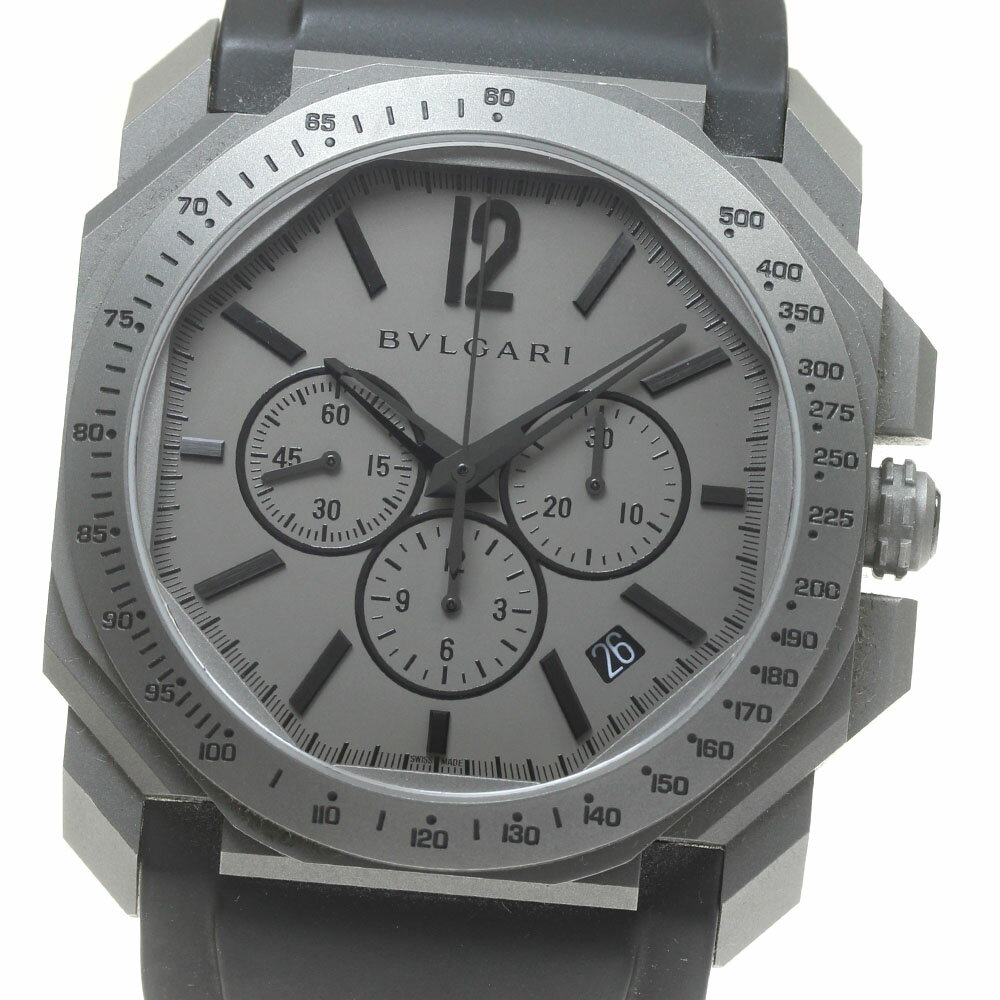 ブルガリ BVLGARI BGO41TCH/102859 オクト デイト 自動巻き メンズ 美品 保証書付き_849367【中古】