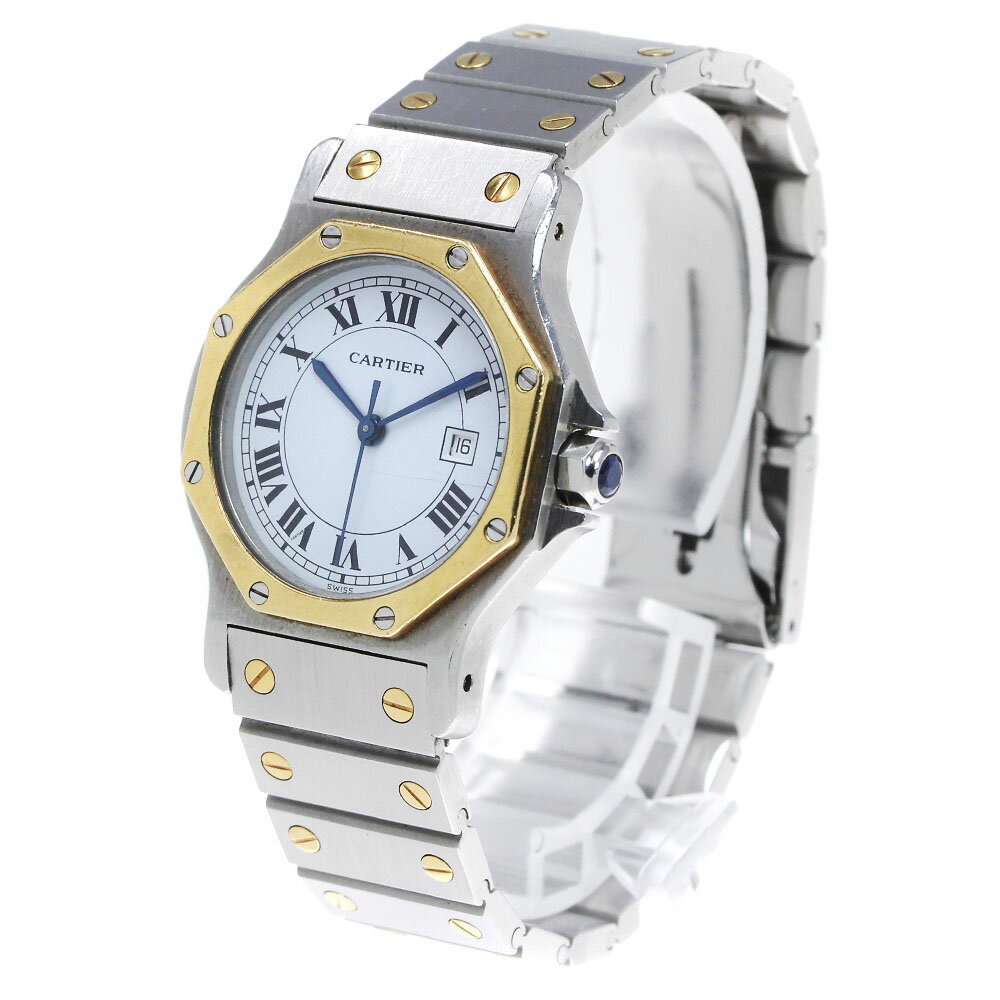 訳あり カルティエ CARTIER サントスオクタゴンLM デイト 自動巻き メンズ _842951【中古】