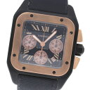 カルティエ CARTIER W2020004 サントス100 K18PG クロノグラフ 自動巻き メンズ _845692【中古】