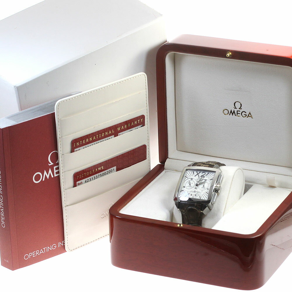 オメガ OMEGA 423.13.37.50.02.001 デビル X2 コーアクシャル クロノグラフ 自動巻き メンズ 箱・保証書付き_849328【ev10】【中古】