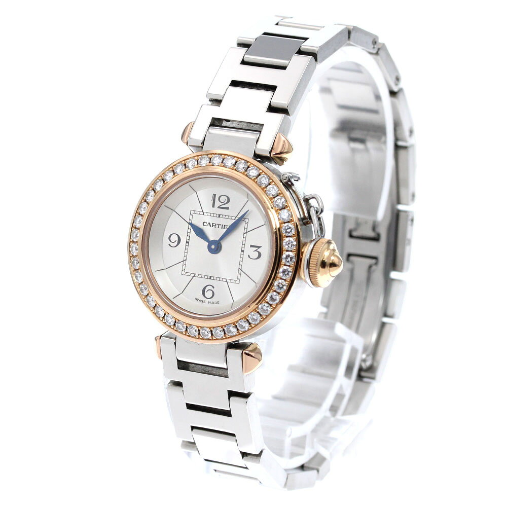 カルティエ CARTIER WJ124021 ミスパシャ K18PG ダイヤベゼル クォーツ レディース...