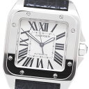 カルティエ CARTIER W20076X8 サントス100 LM 自動巻き メンズ 良品 _861934【中古】(2)