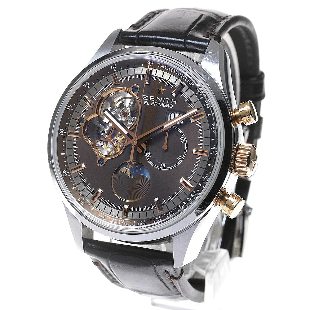 CLOSERのゼニス ZENITH 51.2161.4047 クロノマスター シースルーバック 自動巻き メンズ _861659【中古】｜アングル2