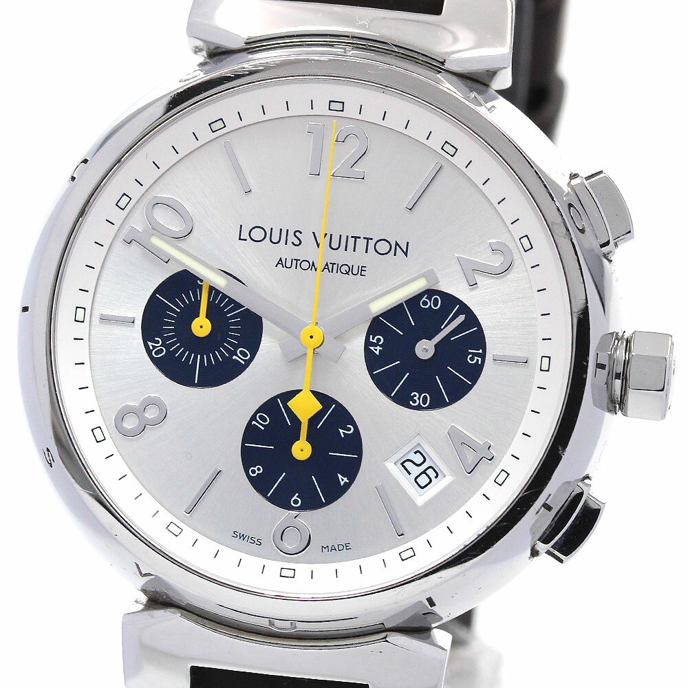 ルイ・ヴィトン LOUIS VUITTON Q112E タンブール デイト クロノグラフ 自動巻き メンズ 箱・保証書付き_864127【中古】