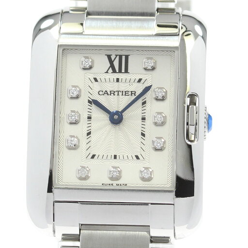 カルティエ CARTIER W4TA0003 タンクアングレーズ 11Pダイヤ クォーツ レディース 良品 _862633【中古】 カルティエ CARTIER W4TA0003 タンクアングレーズ 11Pダイヤ クォーツ レディース 良品 _862633【中古】