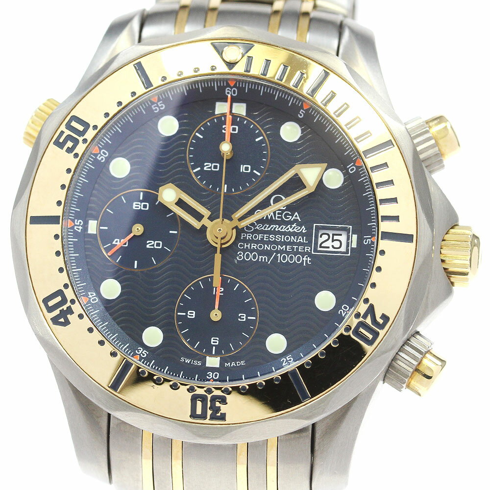 オメガ OMEGA 2297.80 シーマスター300 クロノグラフ YGコンビ 自動巻き メンズ _867782【中古】