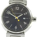 ルイ・ヴィトン LOUIS VUITTON Q1111 タンブール デイト クォーツ メンズ 箱・保証書付き_866458【中古】
