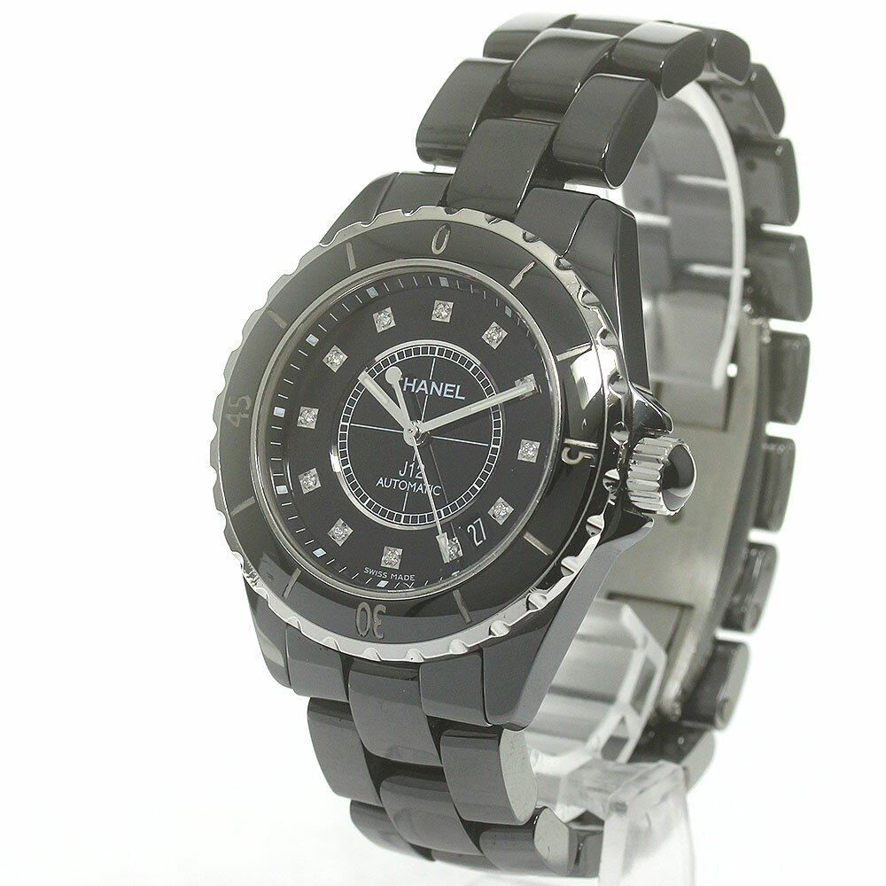 ベルト訳あり シャネル CHANEL H1626 J12 38mm 黒セラミック 12Pダイヤ 自動巻き メンズ _860488【中古】
