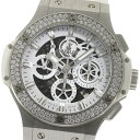 ウブロ HUBLOT 311.SE.2010.RW.1104.JSM12 ビッグバン アエロバン クロノグラフ ダイヤベゼル 自動巻き メンズ 良品 保証書付き_868570【中古】