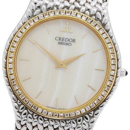 セイコー SEIKO 8N70-6140/GCAD005 クレドール ダイヤベゼル クォーツ メンズ _869744【中古】 セイコー SEIKO 8N70-6140/GCAD005 クレドール ダイヤベゼル クォーツ メンズ _869744【中古】