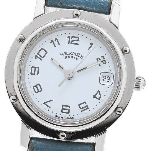 エルメス HERMES CL4.210 クリッパー デイト クォーツ レディース 内箱・保証書付き_870805【中古】 エルメス HERMES CL4.210 クリッパー デイト クォーツ レディース 内箱・保証書付き_870805【中古】