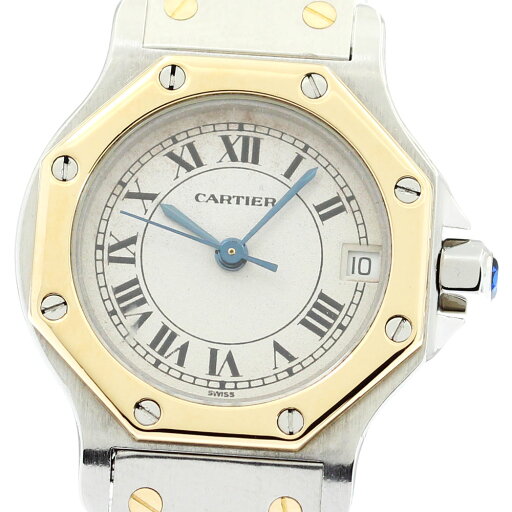 カルティエ CARTIER W2001683 サントスオクタゴンSM YGコンビ デイト クォーツ レディース _872535【中古】 カルティエ CARTIER W2001683 サントスオクタゴンSM YGコンビ デイト クォーツ レディース _872535【中古】