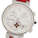 ルイ・ヴィトン LOUIS VUITTON Q8H00 タンブール ムーンスターMM ブロンシュ 12P ラグダイヤ クロノグラフ クォーツ ボーイズ 美品 _...