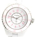 シャネル CHANEL H6755 J12 ピンク ブラッシュ 世界限定1200本 クォーツ レディース 良品 保証書付き_869173【中古】(2)