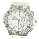 ウブロ HUBLOT 301.SE.230.RW.114 ビッグバン スチールホワイト ダイヤベゼル クロノグラフ 自動巻き メンズ 保証書付き_875185【中古】