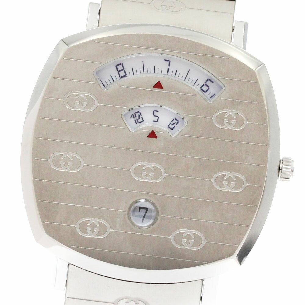 グッチ GUCCI 157.3/YA157410 グリップウォッチ デイト クォーツ メンズ 良品 内箱・保証書付き_875549【中古】