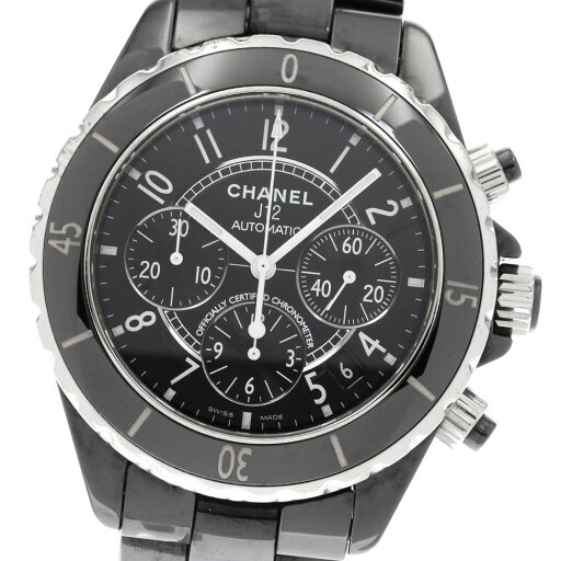 シャネル CHANEL H0940 J12 41MM 黒セラミック クロノグラフ 自動巻き メンズ 保証書付き_875430【中古】 シャネル CHANEL H0940 J12 41MM 黒セラミック クロノグラフ 自動巻き メンズ 保証書付き_875430【中古】