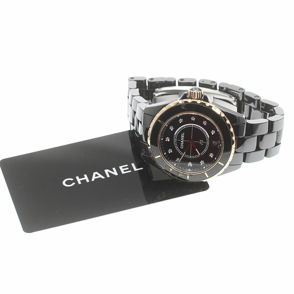 訳あり シャネル CHANEL H2544 J12 11Pダイヤ クォーツ メンズ 保証書付き_876133【ev20】【中古】