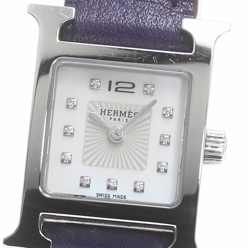 エルメス HERMES HH1.110 Hウォッチ ミニ インデックスダイヤ クォーツ レディース 内箱付き_875960【中古】