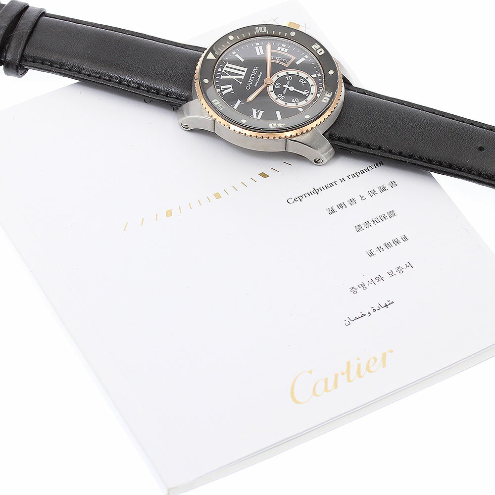 カルティエ CARTIER W7100055 カリブル ドゥ カルティエ ダイバー K18PGベゼル 自動巻き メンズ 保証書付き_876127【中古】