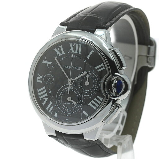 カルティエ CARTIER W6920052 バロンブルーXL クロノグラフ デイト 自動巻き メンズ 良品 _878528【中古】