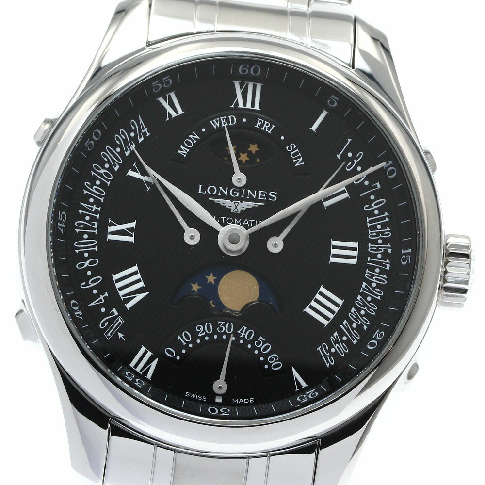 ロンジン LONGINES L2.738.4 マスターコレクション レトログラード ムーンフェイズ 自動巻き メンズ 美品 _871731【ev20】【中古】