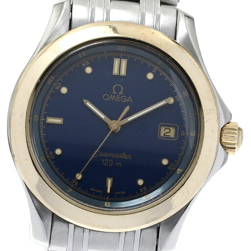 オメガ OMEGA 2411.80 シーマスター120 YGベゼル デイト クォーツ メンズ _878728【中古】 オメガ OMEGA 2411.80 シーマスター120 YGベゼル デイト クォーツ メンズ _878728【中古】