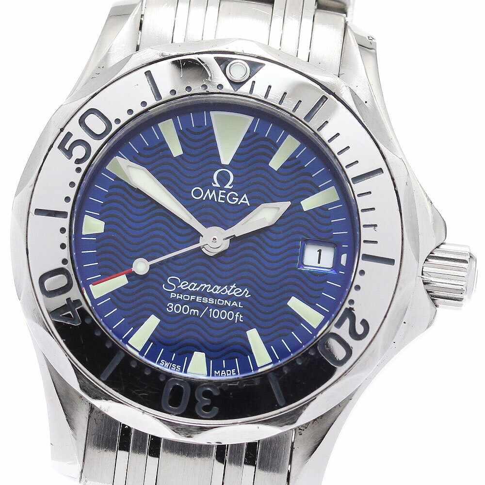 オメガ OMEGA 2285.80 シーマスター300m デイト クォーツ レディース _879041【中古】