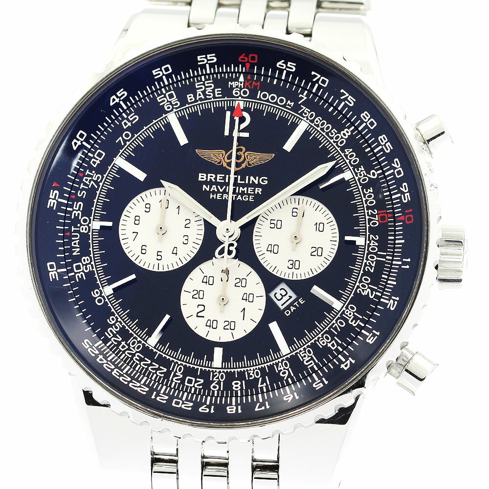ブライトリング BREITLING A35350 ナビタイマー ヘリテージ クロノグラフ 自動巻き メンズ 保証書付き_869638【中古】