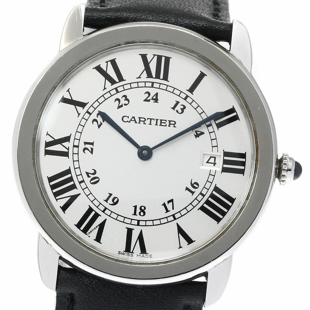 カルティエ CARTIER ロンドソロ ドゥ カルティエ デイト クォーツ メンズ _880093【中古】