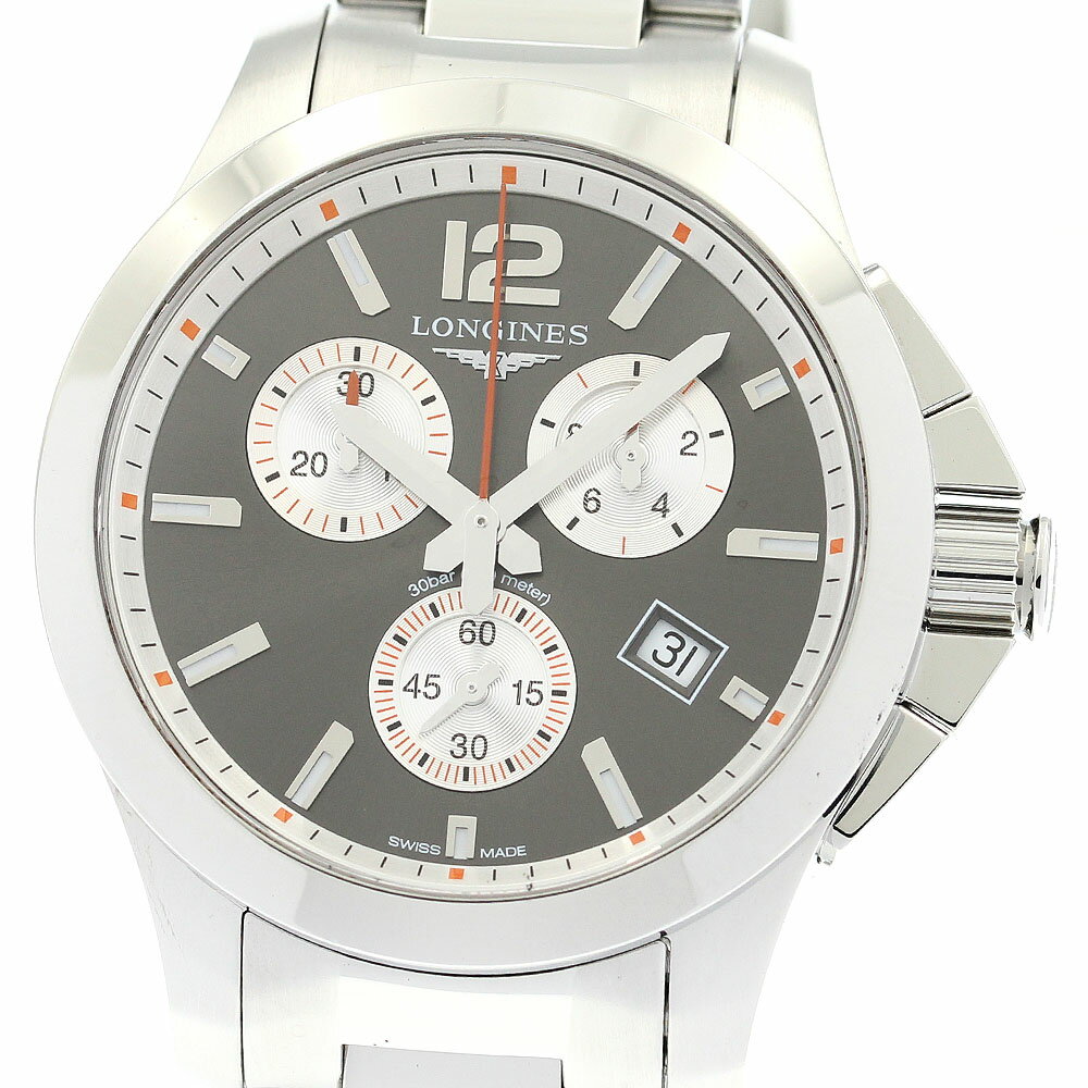 ロンジン LONGINES L3.379.4 コンクエスト クロノグラフ クォーツ メンズ 美品 _882074【ev20】【中古】