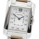 カルティエ CARTIER WT100024 タンクアングレーズSM PGコンビ 11Pダイヤ クォーツ レディース _807668【中古】(2)