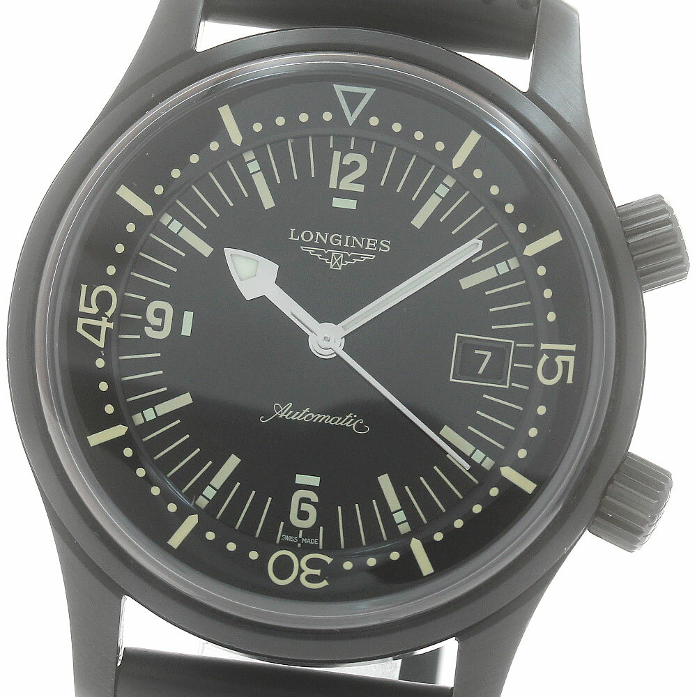 ロンジン LONGINES L3.774.2 レジェンドダイバー デイト 自動巻き メンズ 箱・保証書付き_883661【ev20】【中古】