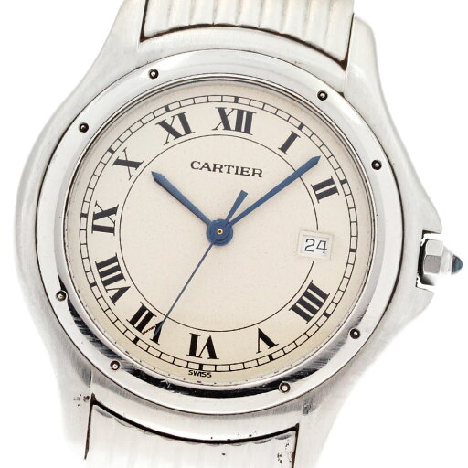 カルティエ CARTIER W35011F8 パンテールクーガーLM デイト クォーツ ボーイズ _883445【中古】 カルティエ CARTIER W35011F8 パンテールクーガーLM デイト クォーツ ボーイズ _883445【中古】