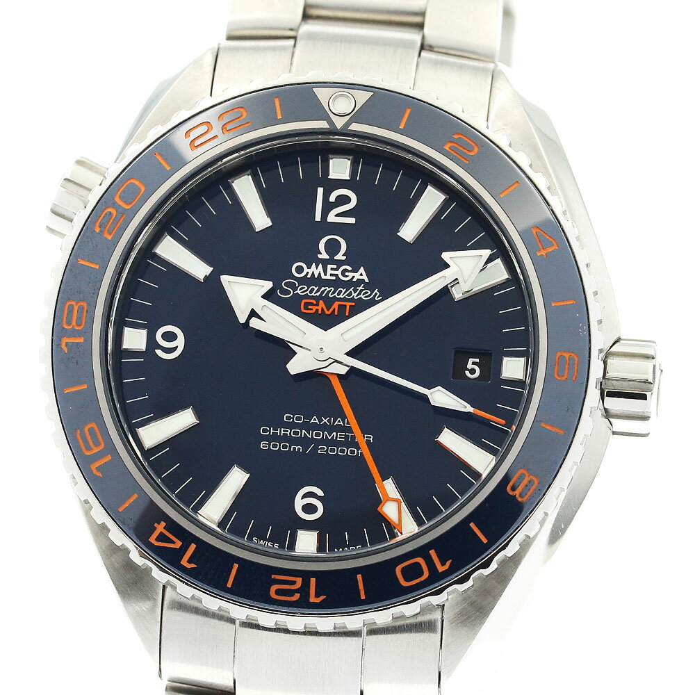 オメガ OMEGA 232.30.44.22.03.001 プラネットオーシャン グッドプラネット GMT 自動巻き メンズ 良品 保証書付き_886713【中古】