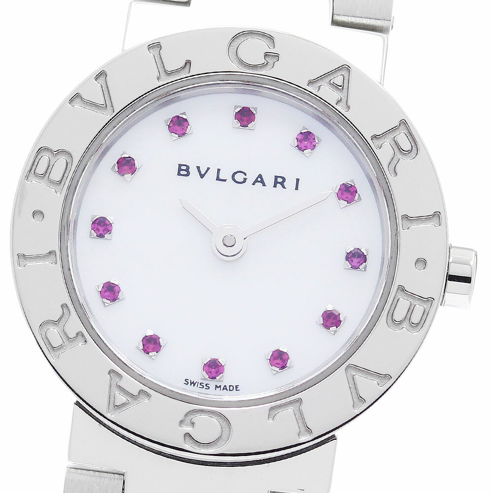 ブルガリ BVLGARI BB23SS ブルガリブルガリ 12Pルビー シェル文字盤 クォーツ レディース 良品 箱付き_884215【ev20】【中古】