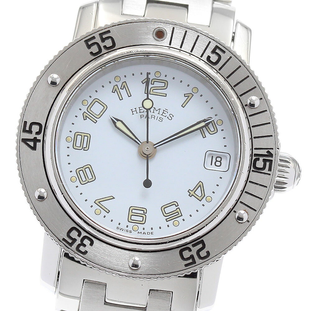 エルメス HERMES CL5.210 クリッパー ダイバー デイト クォーツ レディース _880739【ev20】【中古】